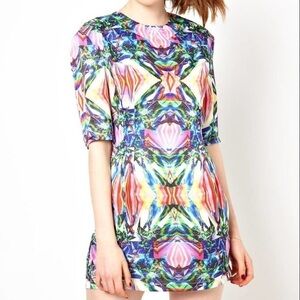 Sister Jane- Multicolored Geometric Shortsleeve Mini Dress